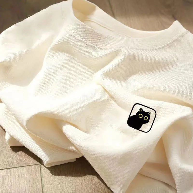 Round Neck Loose-fit Cotton T-shirt For Men Pure ndy Brand S
