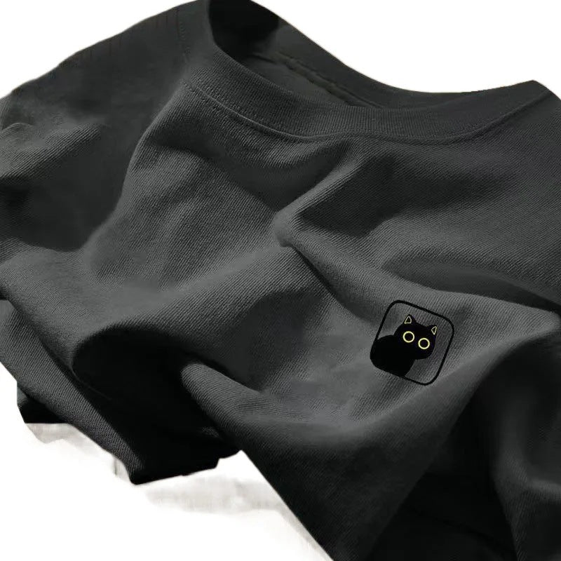 Round Neck Loose-fit Cotton T-shirt For Men Pure ndy Brand S