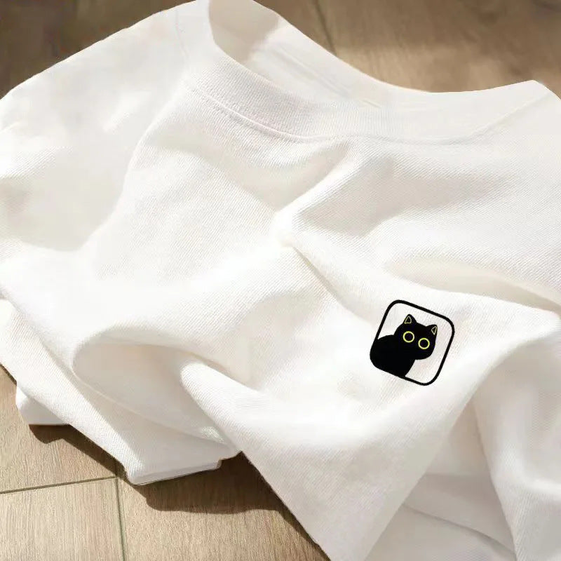 Round Neck Loose-fit Cotton T-shirt For Men Pure ndy Brand S