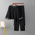 Spring AutumnWomen's 2 Piece Outfits Long Sleeve Knit Sweater Top Wide Leg Pants Lounge Sets Tracksuits
