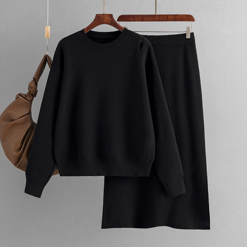 Women's Knit Sweater Skirt Set