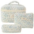 Storage Organizer Floral Quilted Makeup Bags Cotton Padded Cosmetic Bag Large Travel Toiletry Bag Women Zipper Wash Bag